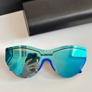 Balenciaga BB004S Shield Sunglasses In Teal