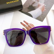 Balenciaga BB0102SA Dynasty Square Sunglasses In Purple