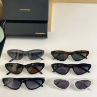 Balenciaga BB0207S Swift Oval Acetate Sunglasses with Twisted Logo