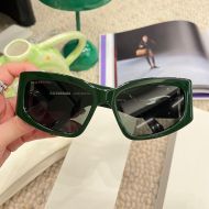 Balenciaga BB0321 Bossy Cat Sunglasses In Dark Green