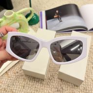 Balenciaga BB0321 Bossy Cat Sunglasses In White