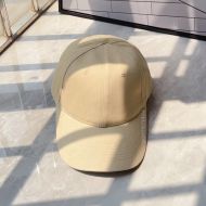 Balenciaga Brim Logo Embroidered Cap Cotton In Beige