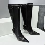 Balenciaga Cagole 90MM Boots Women Calfskin Black