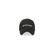 Balenciaga Cap Embroidered Logo Cotton In Black/White