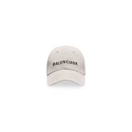 Balenciaga Cap Embroidered Logo Cotton In Grey/Black