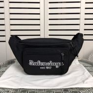 Balenciaga Explorer Beltpack In Logo Embroidered Nylon Black/White