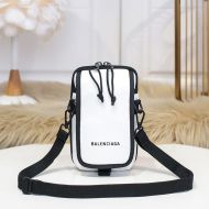 Balenciaga Explorer Crossbody Pouch In Arena Lambskin White