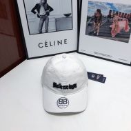 Balenciaga Front Logo Embroidered Cap In White