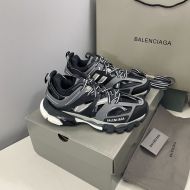 Balenciaga Glow In The Dark Track Sneakers Unisex Leather and Mesh Black/Grey