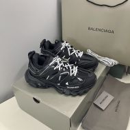 Balenciaga Glow In The Dark Track Sneakers Unisex Leather and Mesh Black/White