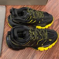 Balenciaga Glow In The Dark Track Sneakers Unisex Leather and Mesh Black/Yellow