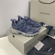 Balenciaga Glow In The Dark Track Sneakers Unisex Leather and Mesh Navy Blue