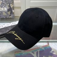 Balenciaga Handwriting Logo Embroidered Cap In Black