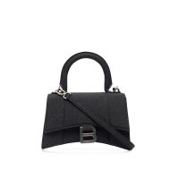 Balenciaga Hourglass Handbag In Sparkling Fabric Black/Silver