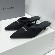 Balenciaga Knife 30MM Mules Women Knit Black