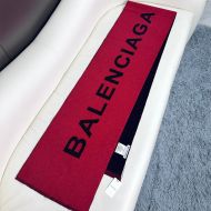 Balenciaga Logo Double Sided Scarf In Red/Black