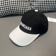 Balenciaga Logo Embroidered Cap In Canvas Black/White