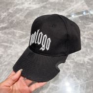 Balenciaga Nologo Embroidered Cap Cotton In Black