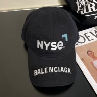 Balenciaga NYSE Logo Embroidered Cap Cotton In Black