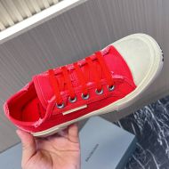 Balenciaga Paris Low Top Sneakers Unisex Canvas Red