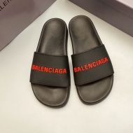 Balenciaga Pool Slides Unisex Rubber Black/Red