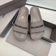 Balenciaga Pool Slides Unisex Rubber Grey