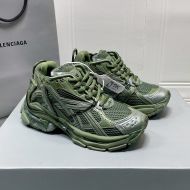 Balenciaga Runner Sneakers Unisex Mesh Dark Green