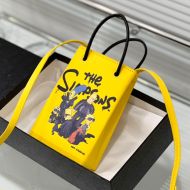 Balenciaga Shopping Phone Holder In Simpsons Printed Leather Yellow