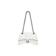 Balenciaga Small Crush Chain Bag In Quilted Crushed Calfskin White