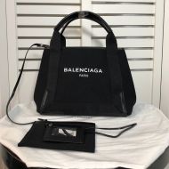 Balenciaga Small Navy Cabas In Canvas Black