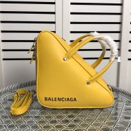 Balenciaga Small Triangle Duffle Bag In Calfskin Yellow