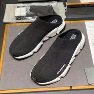 Balenciaga Speed Mules Unisex Recycled Knit Black/Black