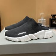 Balenciaga Speed Mules Unisex Recycled Knit Black/White