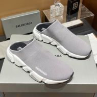 Balenciaga Speed Mules Unisex Recycled Knit Grey