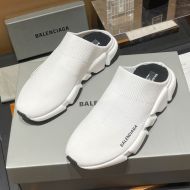 Balenciaga Speed Mules Unisex Recycled Knit White/Black