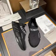 Balenciaga Speed Sneakers Unisex Logo Low Knit All Black