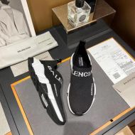 Balenciaga Speed Sneakers Unisex Logo Low Knit Black