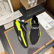 Balenciaga Speed Sneakers Unisex Logo Low Knit Black/Lemon