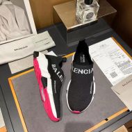 Balenciaga Speed Sneakers Unisex Logo Low Knit Black/Rose