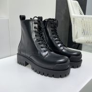 Balenciaga Strike Lace-Up Boots Women Calfskin Black