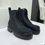 Balenciaga Strike Lace-Up Boots Women Canvas Black