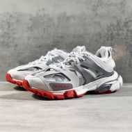 Balenciaga Track Sneakers Unisex Metallic Leather and Mesh Grey