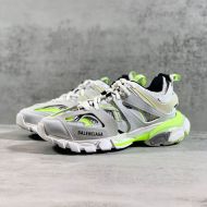 Balenciaga Track Sneakers Unisex Metallic Leather and Mesh Green