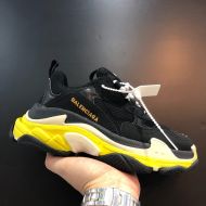 Balenciaga Triple S Sneakers Unisex Leather and Mesh Black/Yellow