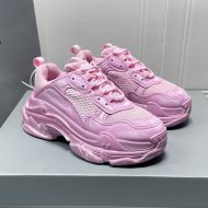 Balenciaga Triple S Sneakers Unisex Leather and Mesh Light Pink