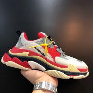 Balenciaga Triple S Sneakers Unisex Leather and Mesh Red