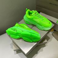 Balenciaga Triple S Sneakers with Clear Sole Unisex Leather and Mesh Green