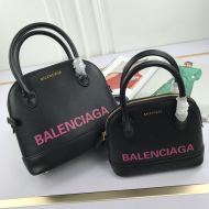 Balenciaga Ville Handbag In Grained Leather Black/Pink