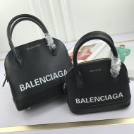 Balenciaga Ville Handbag In Grained Leather Black/White