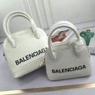 Balenciaga Ville Handbag In Grained Leather White/Black